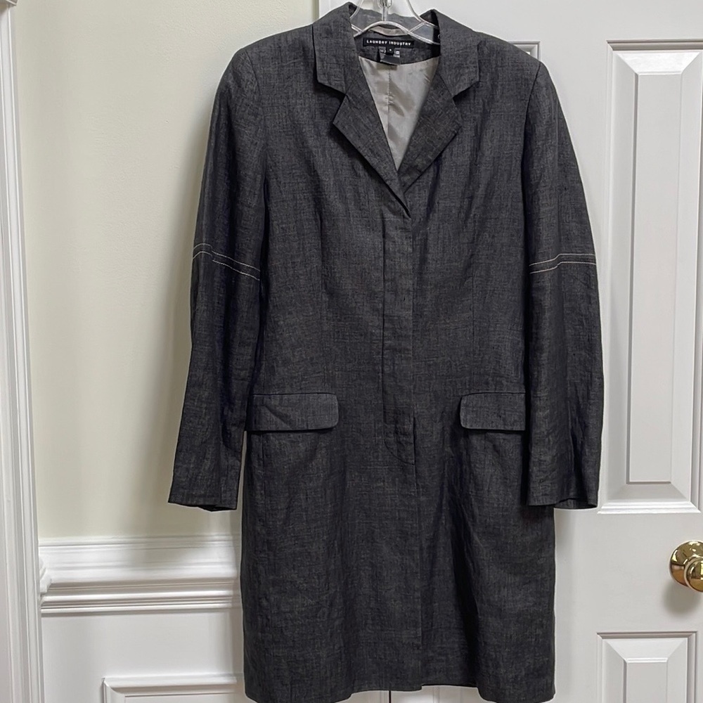Vintage Laundry Industry linen jacket coat gray 10